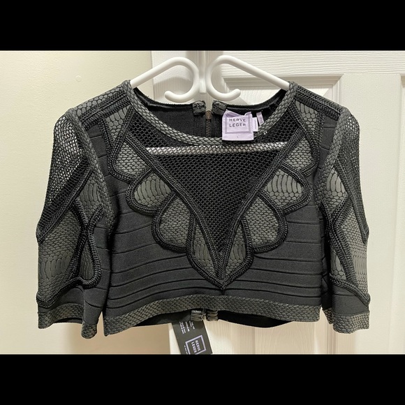 Herve Leger Black Sanja Bandage Skirt Set w/ Tags - Picture 4 of 11